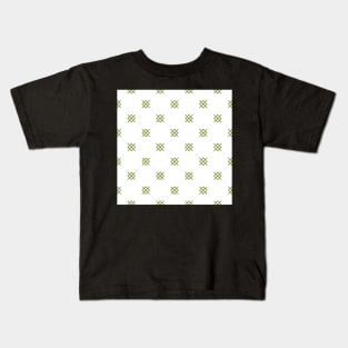 Diamond pattern on a white background with interlocking olive green motif. A simple and classy, no fuss design. Kids T-Shirt